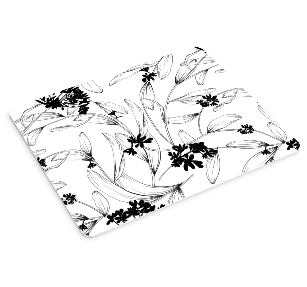 černý listový vzor originální podložka pod myš - TenStickers