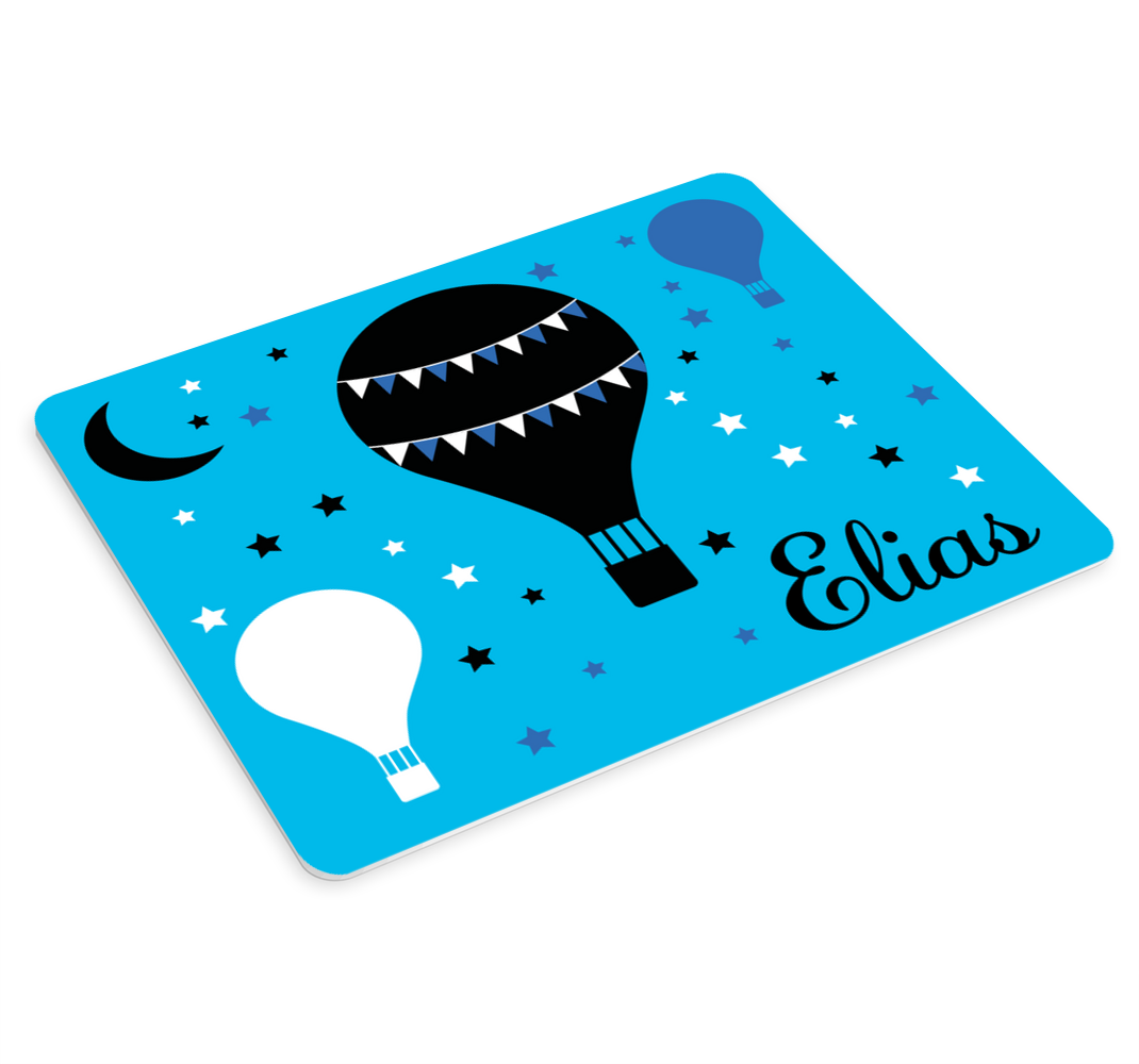 Black and blue balloons personalised mouse mat - TenStickers