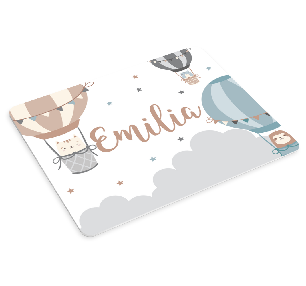 Alfombrilla ratón personalizable Nubes y globos de color pastel - TenVinilo