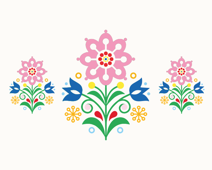 Traditional flowers symbol mouse pads patterns - TenStickers