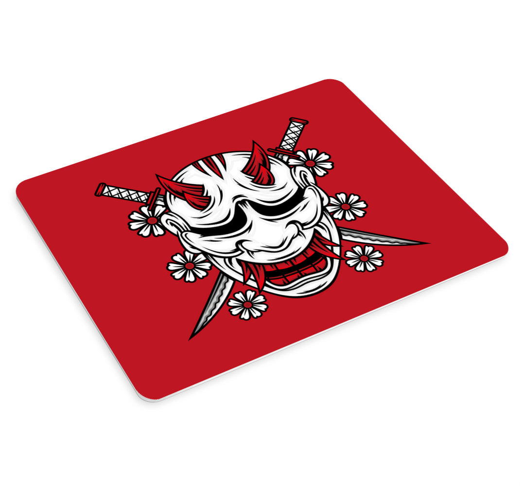 Anime mousepad with fearsome oni mask design - TenStickers