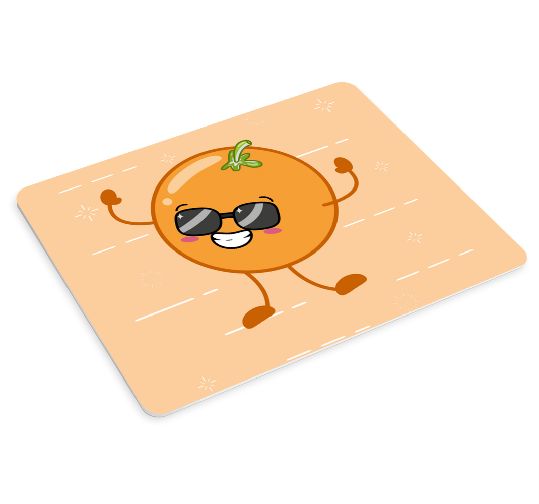 cute smiling orange cartoon original mouse pad - TenStickers