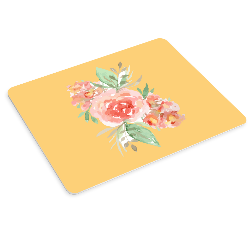 Tapis de souris original Peinture rose jaune vintage - TenStickers