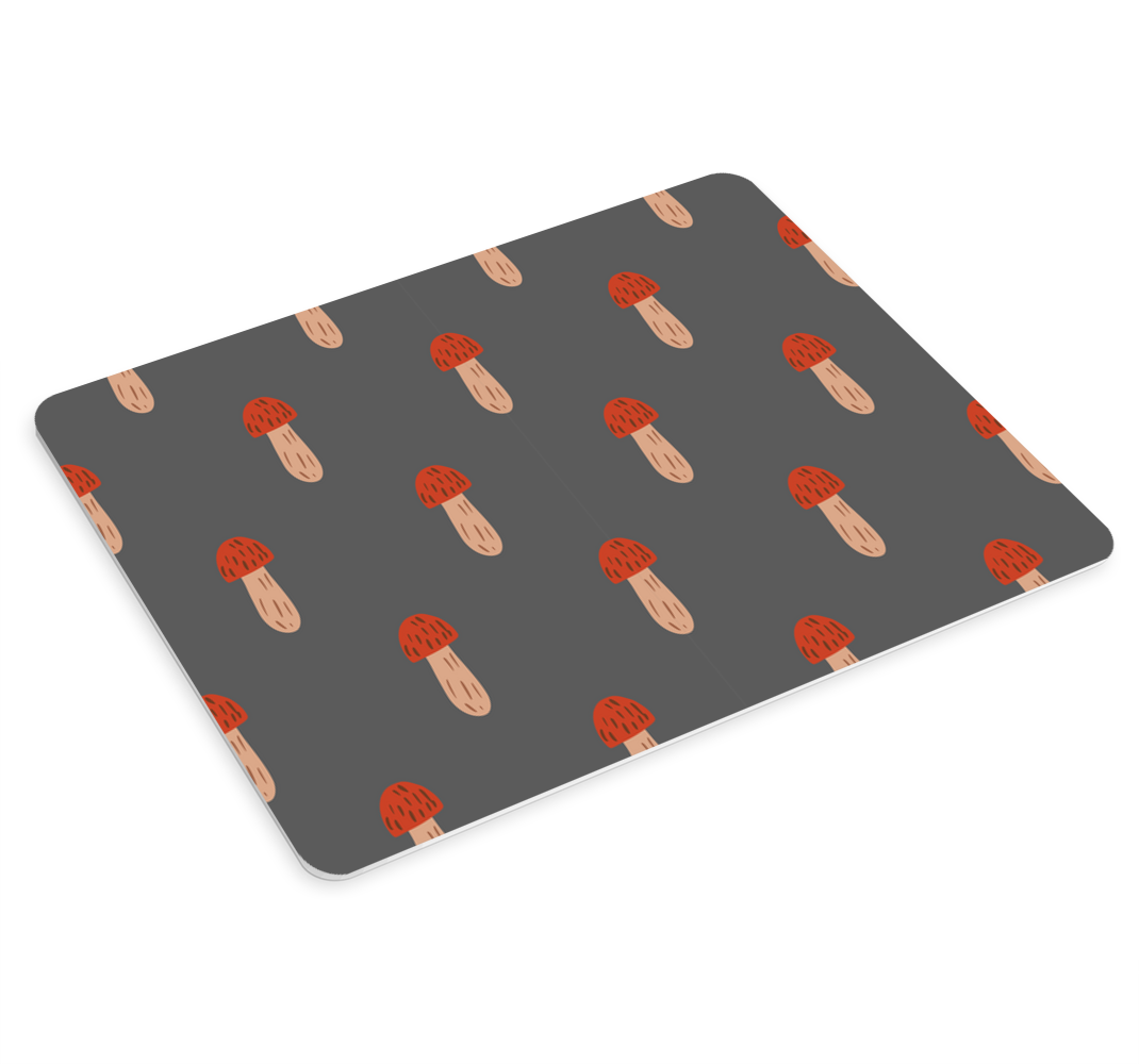 Classic mushrooms grey background mousepad - TenStickers