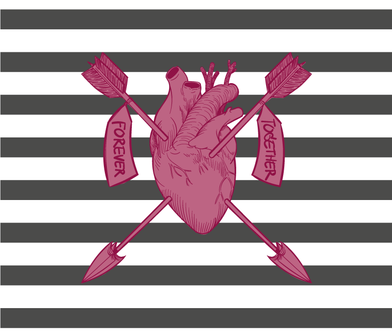 El çizimi modern kalp illüstrasyon fare altlığı - TenStickers