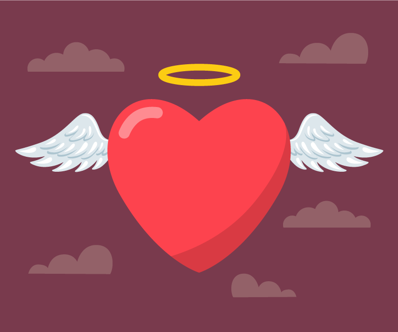 Barevné andělské srdce originální podložka pod myš - TenStickers