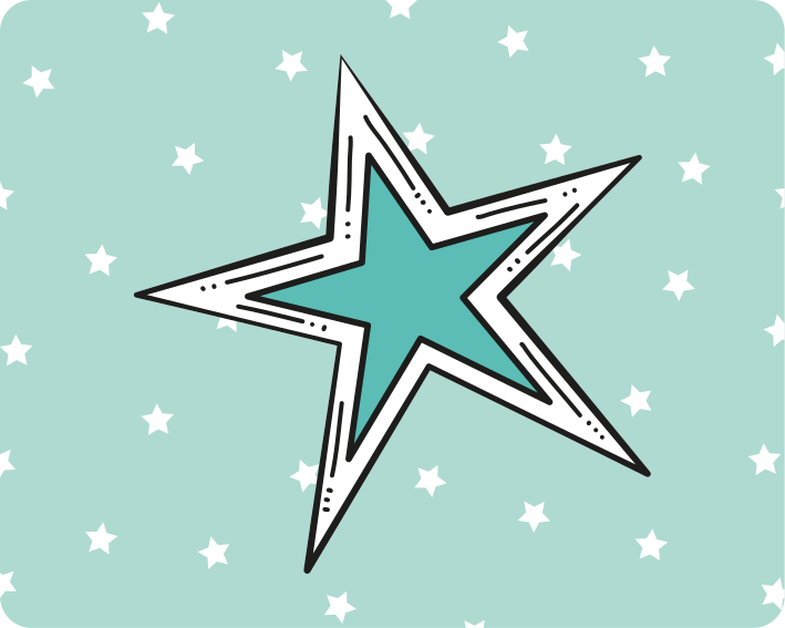 μοντέρνο πολύχρωμο αστέρι πρωτότυπο ποντίκι - TenStickers