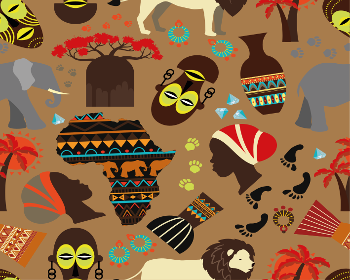 φυλετικό αφρικανικό οικογενειακό σχέδιο πρωτότυπο mouse pad - TenStickers