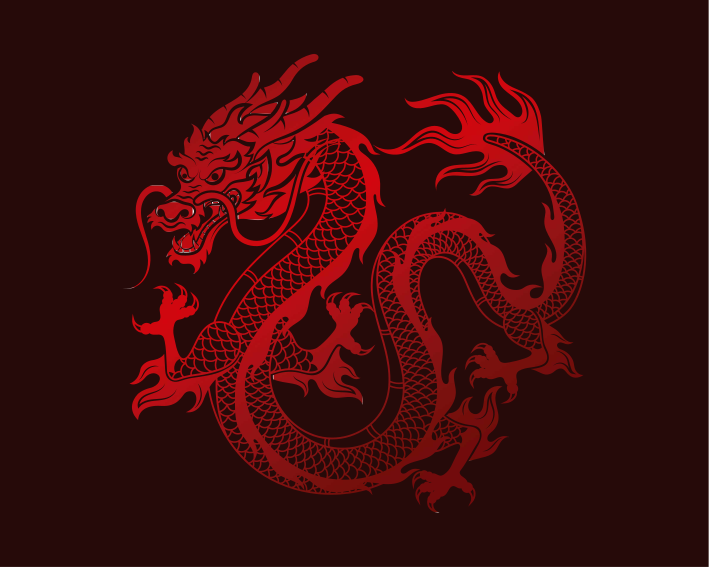 Red dragon gaming vinyl mouse pad - TenStickers