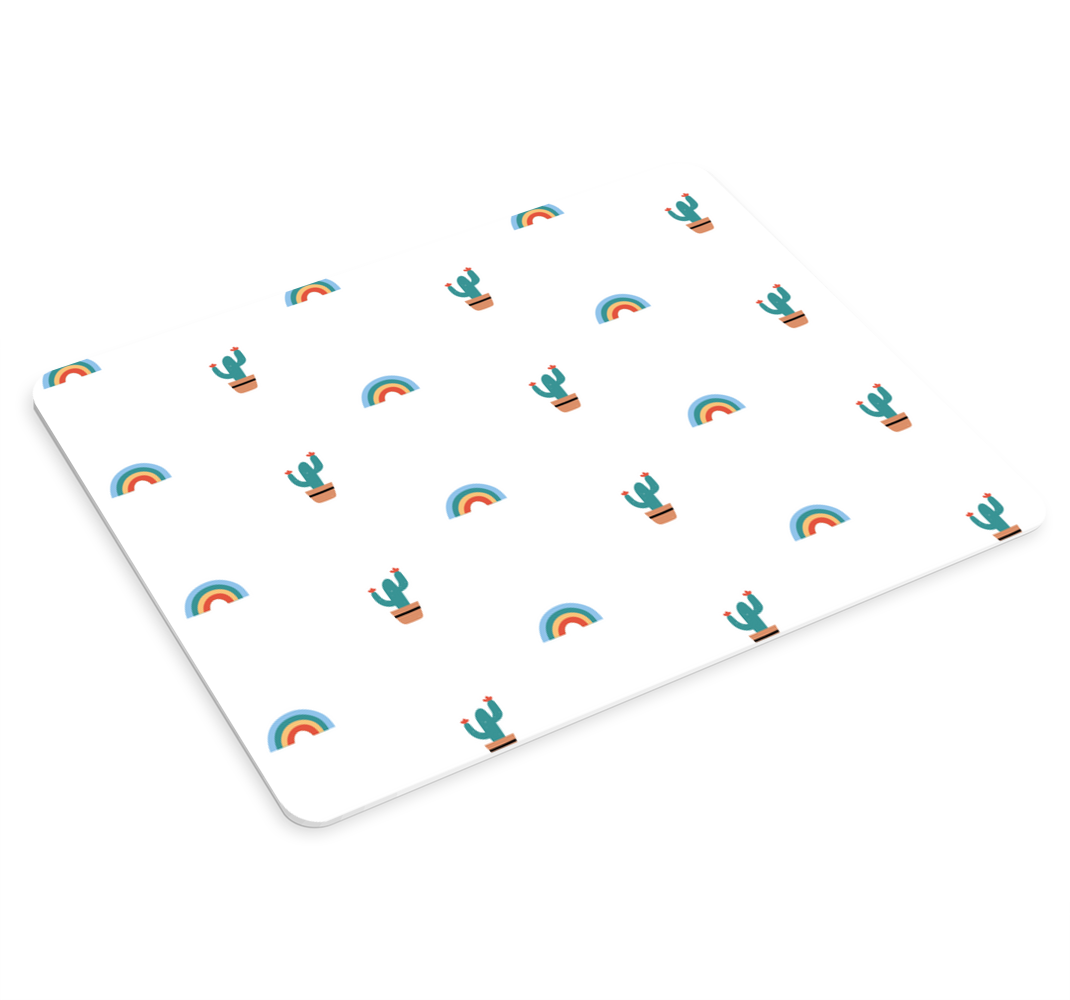 Cactus and rainbow pattern original mouse pad - TenStickers