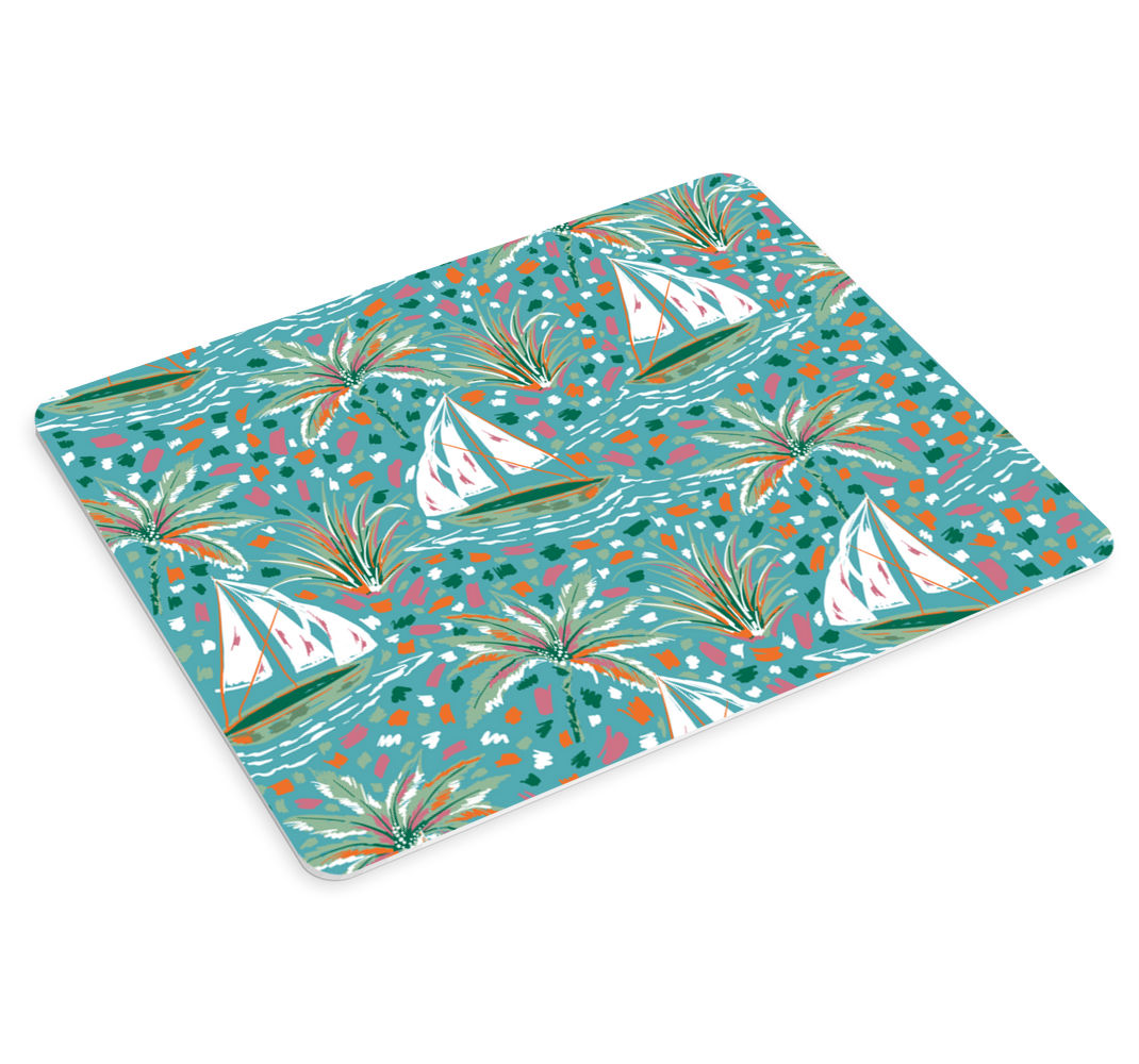 Alfombrilla ratón original Patrón de barcos de acuarela - TenVinilo