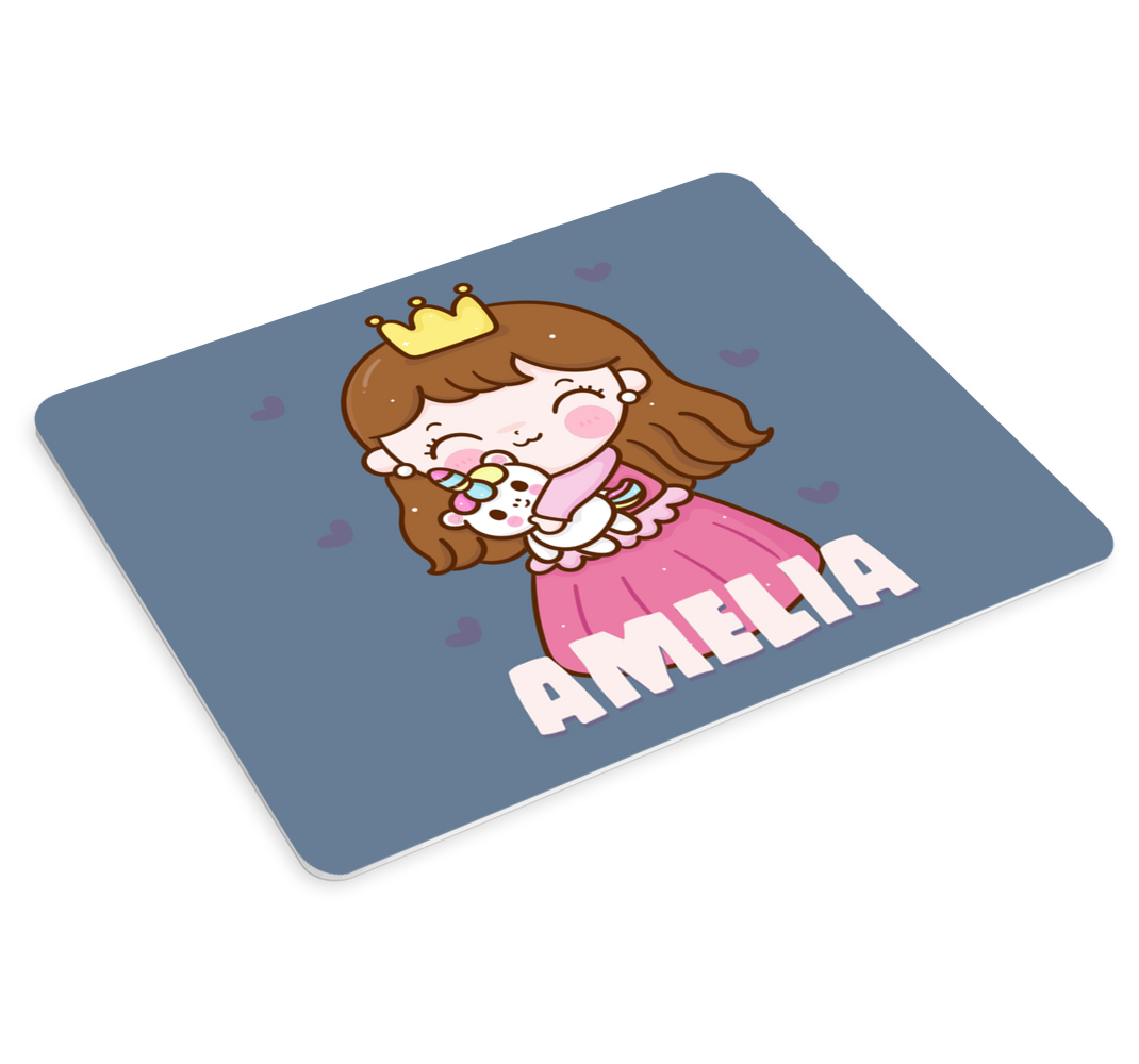 Princess pink dress personalised mouse mat - TenStickers