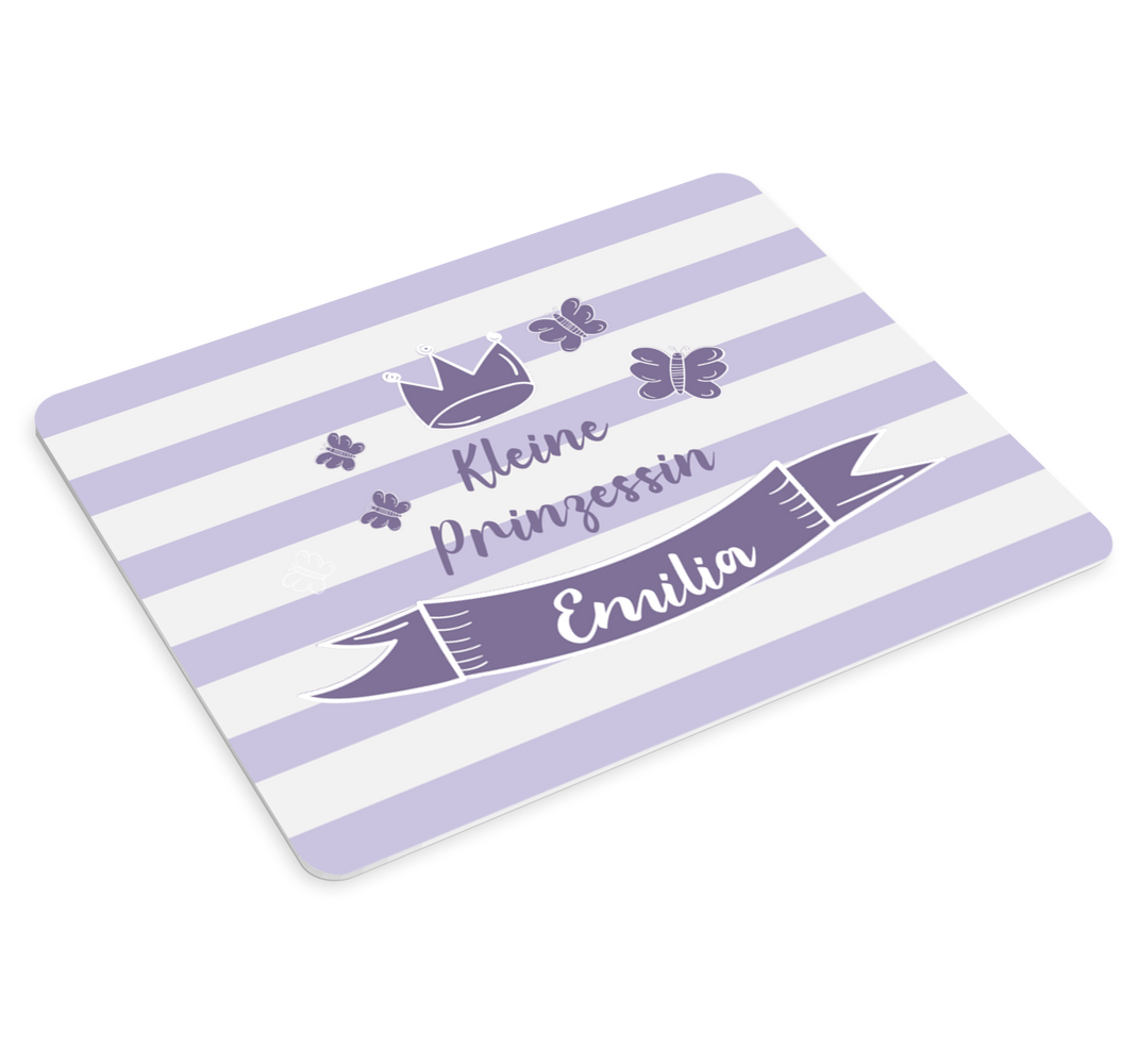 Mauspad mit Namen lila prinzessinnen-design - TenStickers