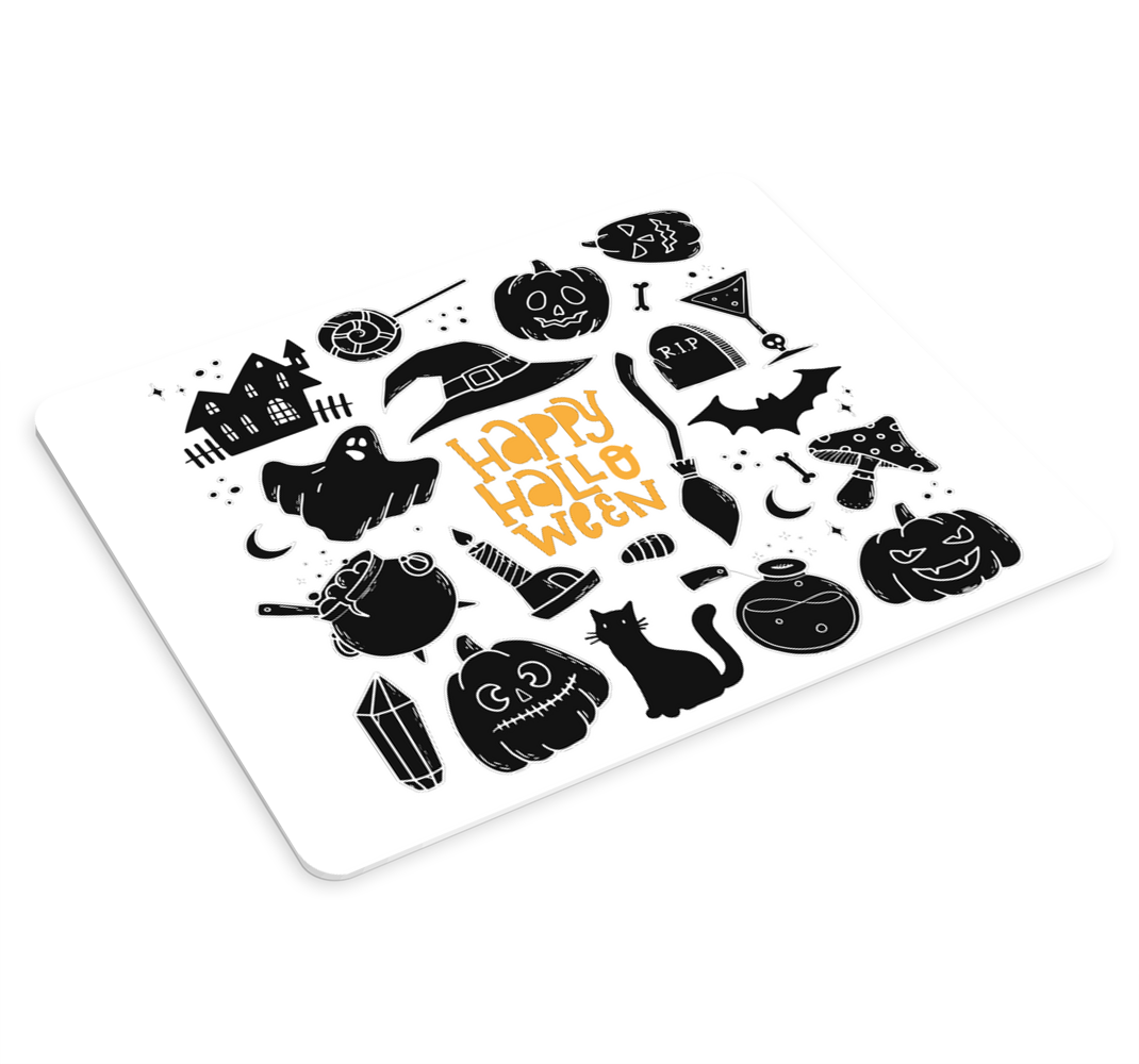 Happy Halloween black doodles mouse pad - TenStickers