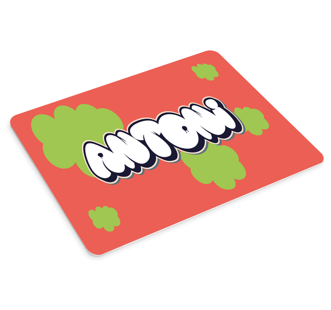White graffiti green bubbles custom mouse mat - TenStickers