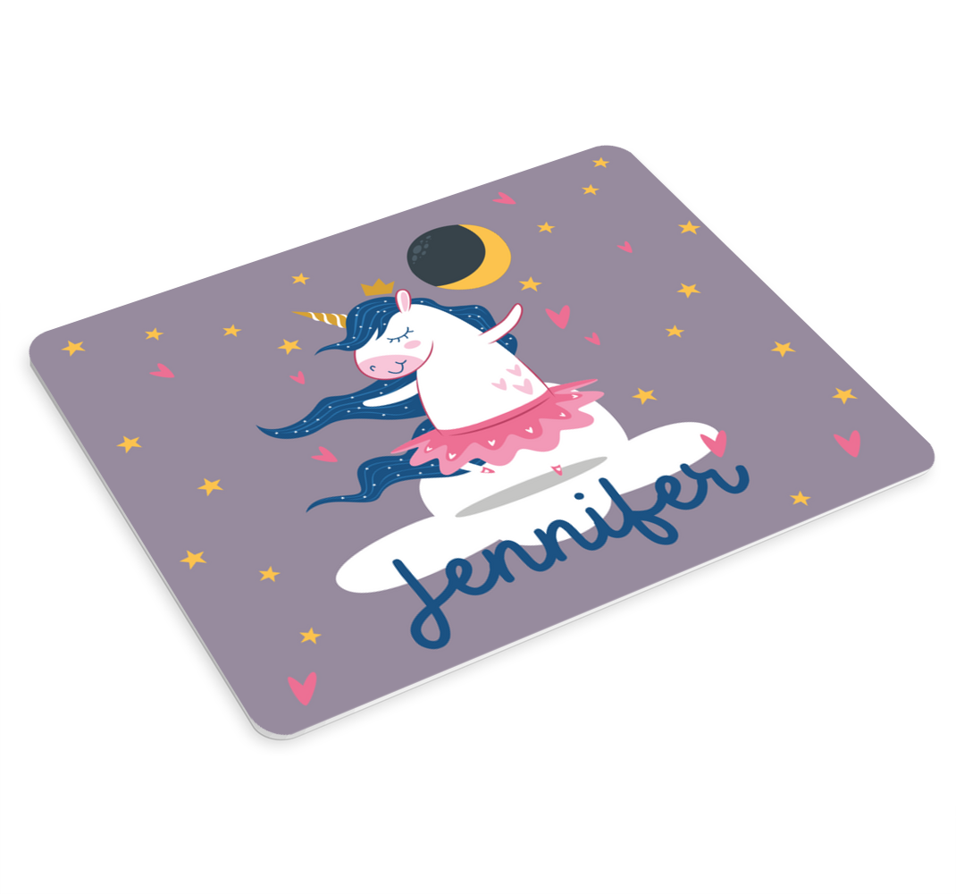 Ballerina enhjørning cloud -tilpasset musemåtte - TenStickers