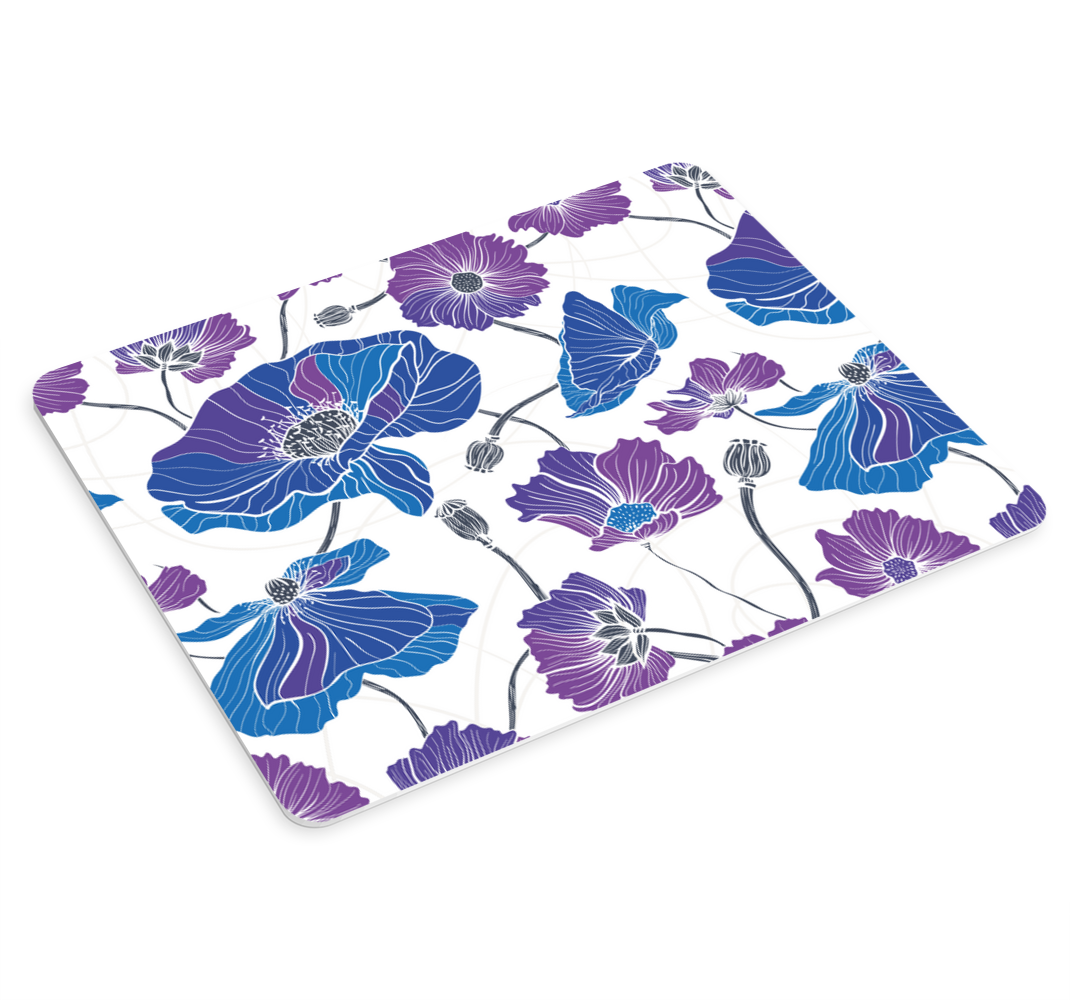 파란색과 보라색 정원 꽃 더 많은 마우스 패드 - TenStickers