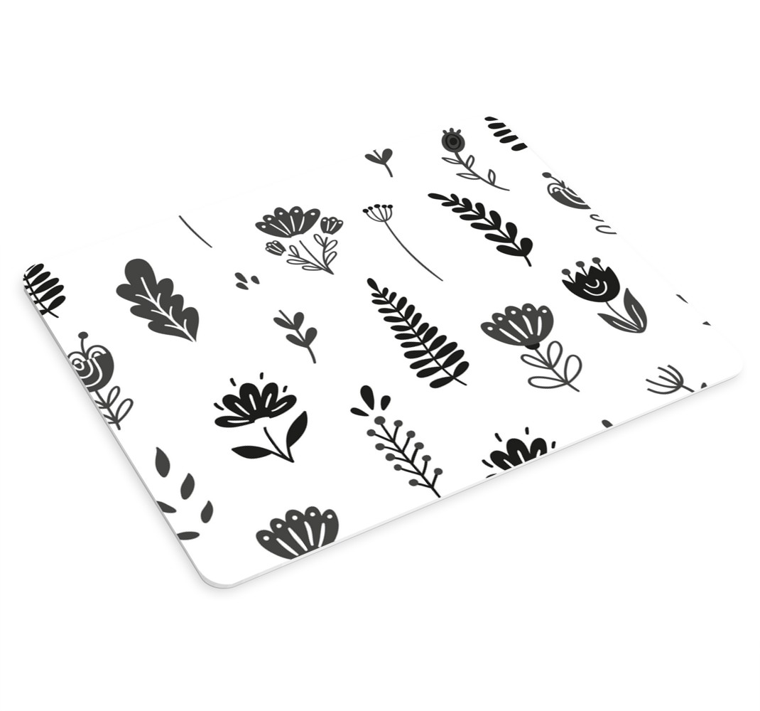černé a bílé květiny originální podložka pod myš - TenStickers