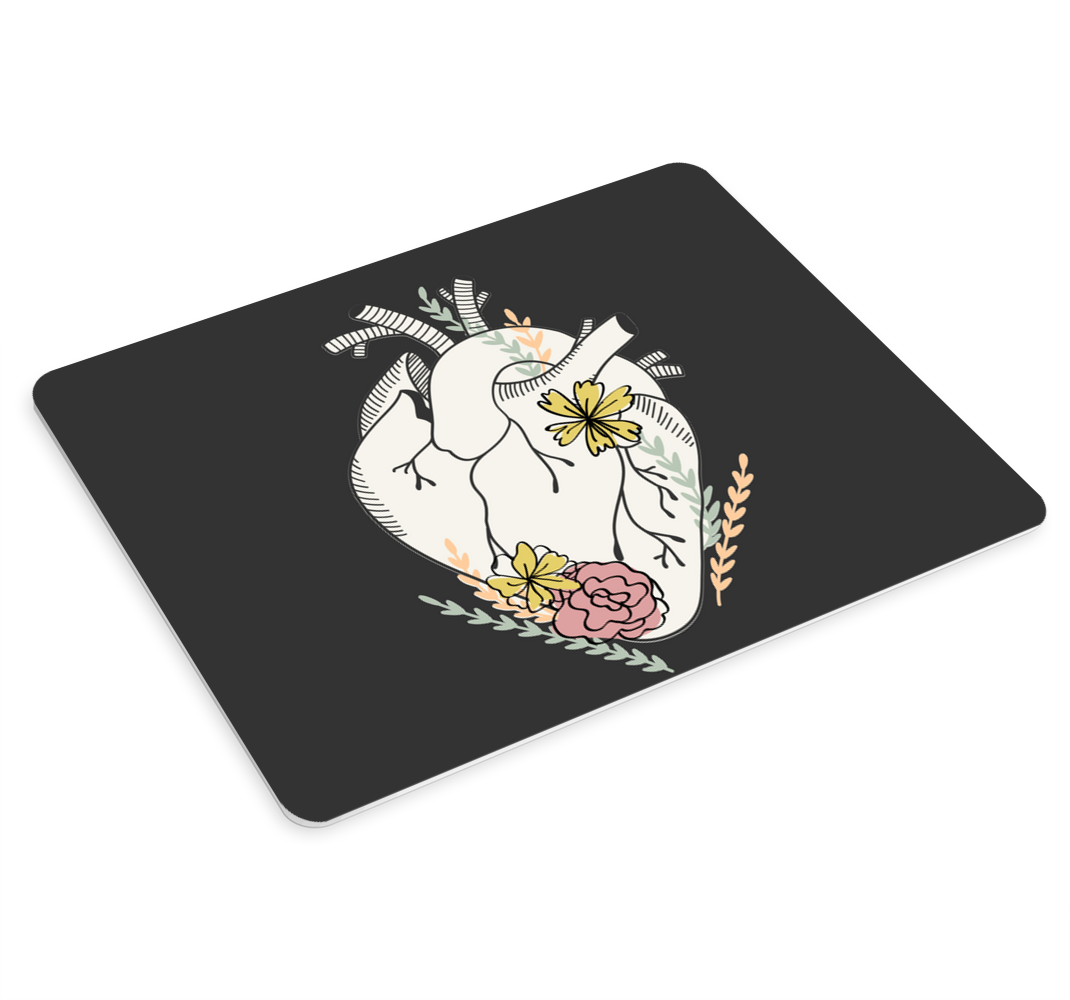 καρδιά με πολύχρωμα λουλούδια πρωτότυπο μαξιλάρι ποντικιού - TenStickers