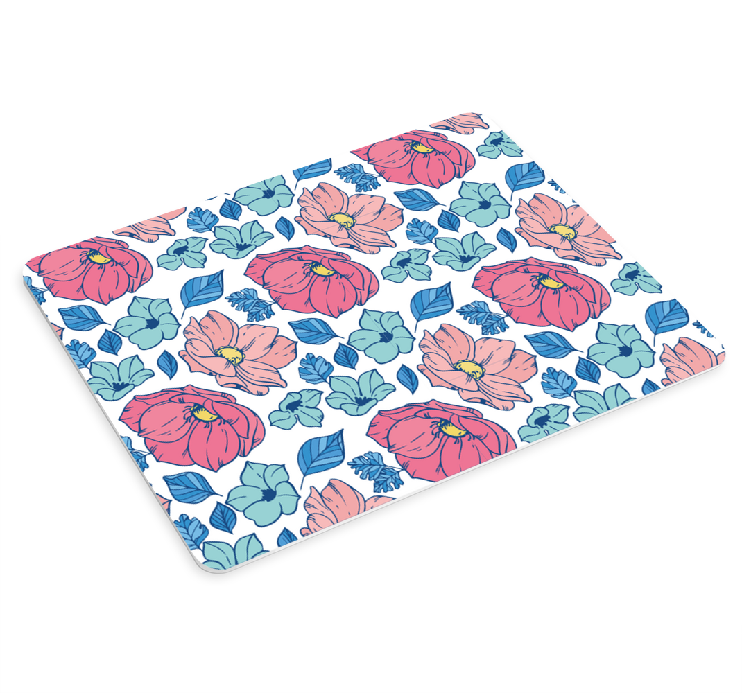 Delicate pink and blue flowers mouse pad - TenStickers