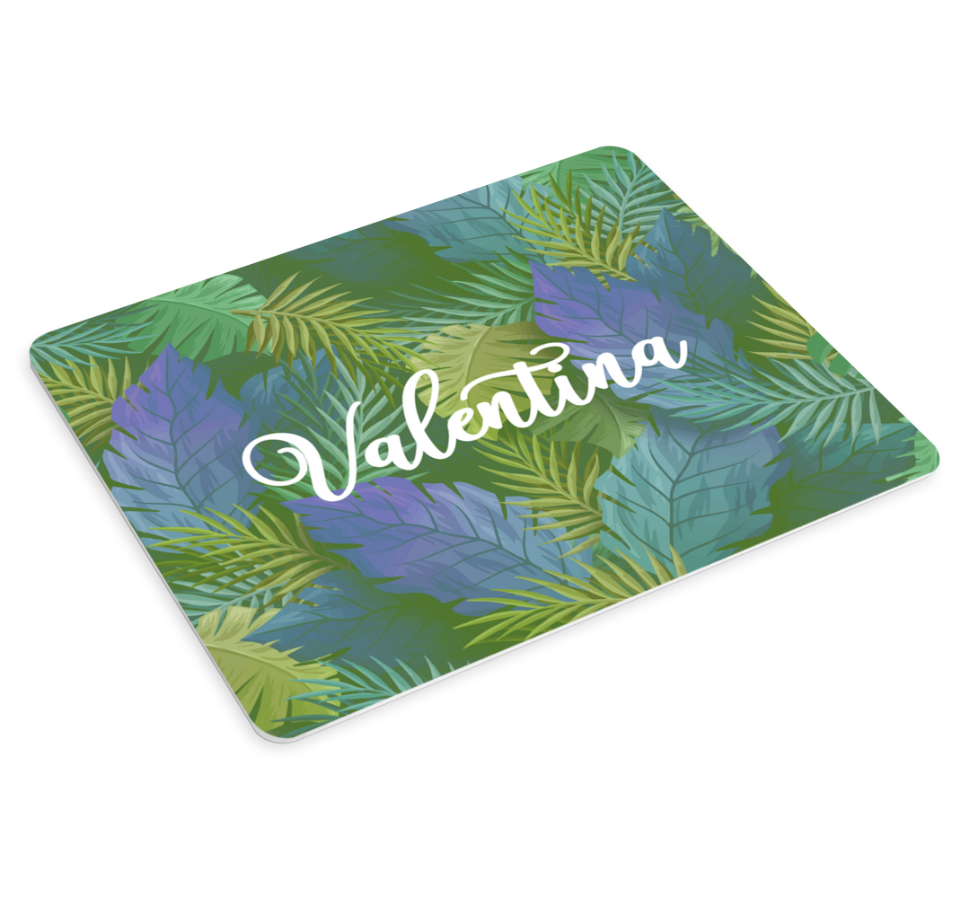 πράσινα και μοβ φύλλα εξατομικευμένο χαλάκι ποντικιού - TenStickers