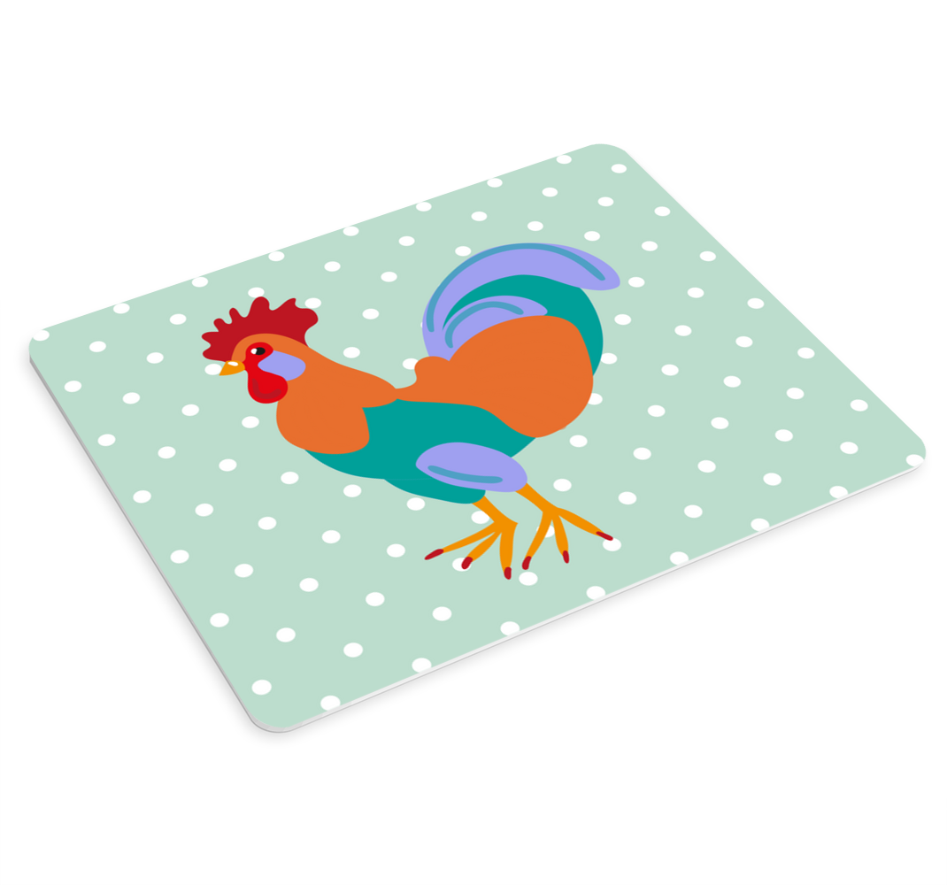 Tapetes de rato originais Galo realista colorido - TenStickers