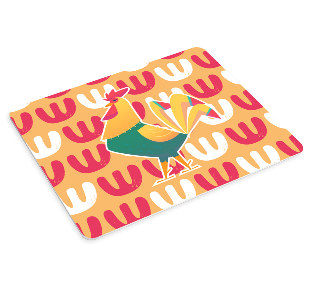 변덕스러운 마우스 패드 다채로운 수탉 패턴 - TenStickers