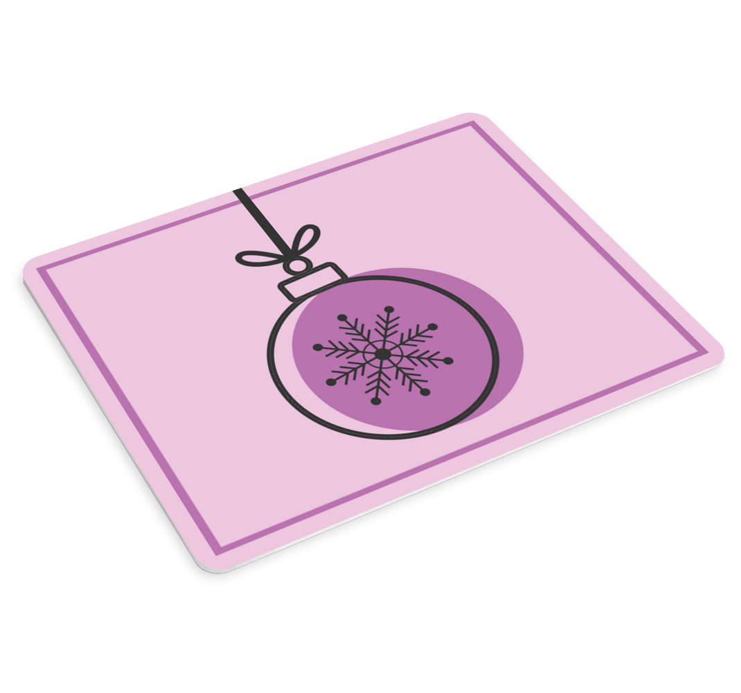Elegante alfombrilla de ratón de navidad con adorno rosa - TenVinilo
