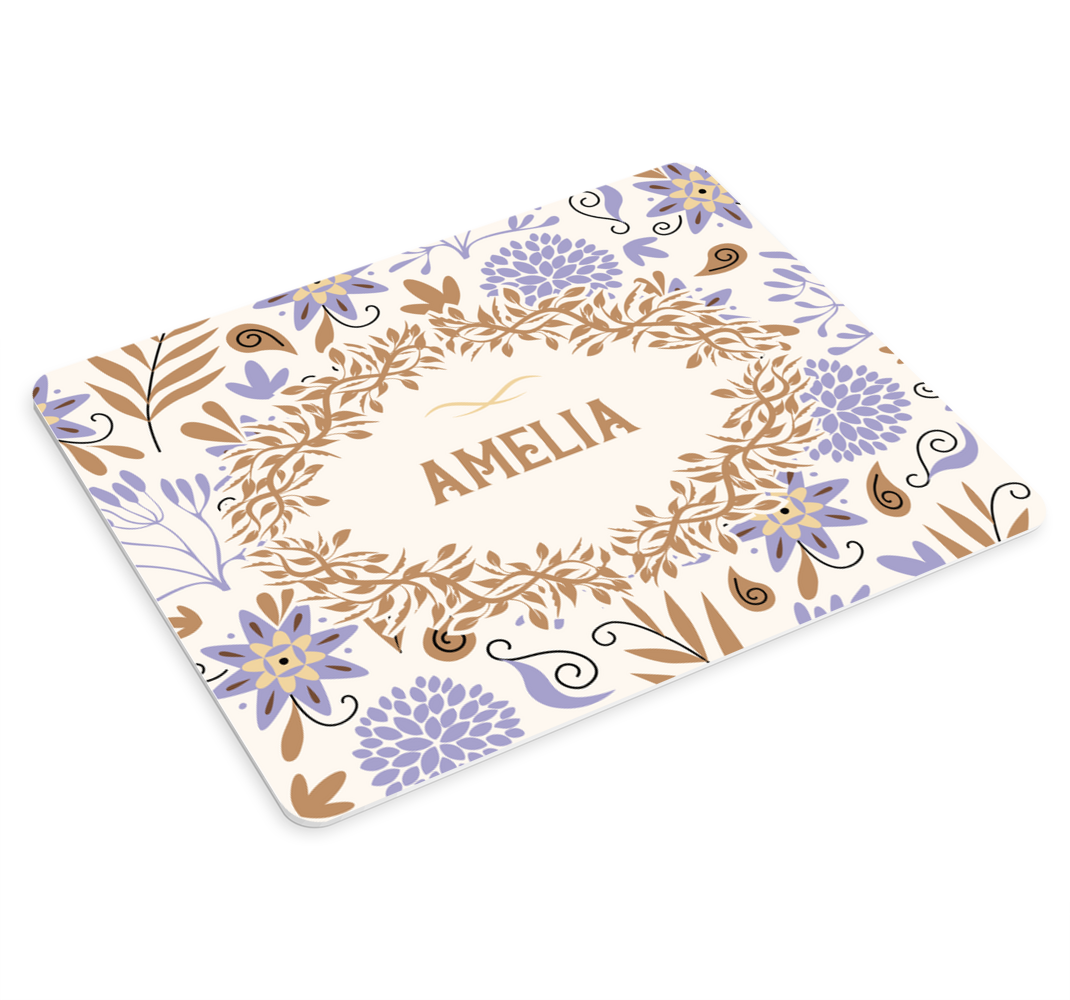 Alfombrilla ratón personalizable Flores vintage pintadas a mano - TenVinilo