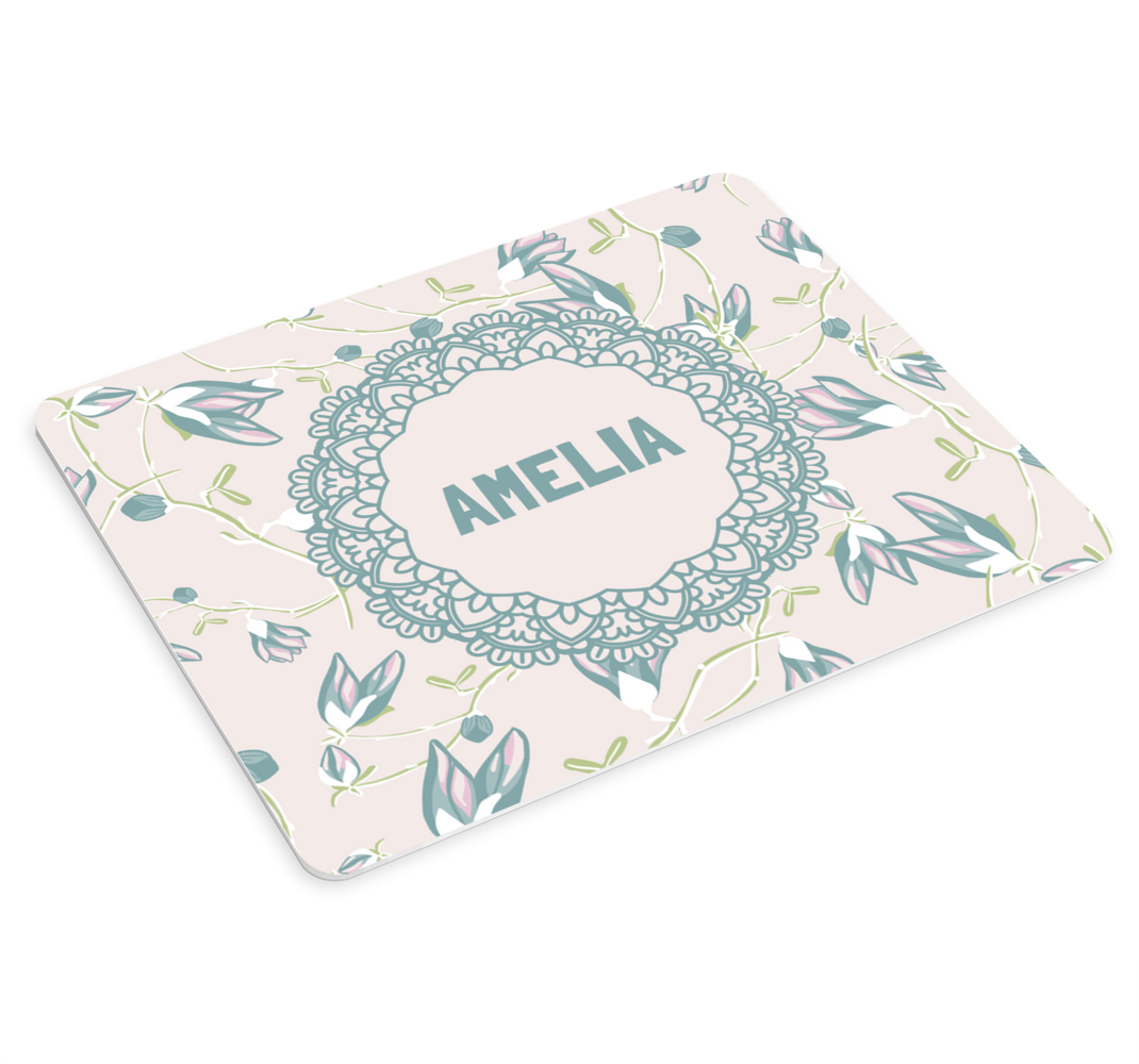 Personalised mouse pad with floral lace design - TenStickers