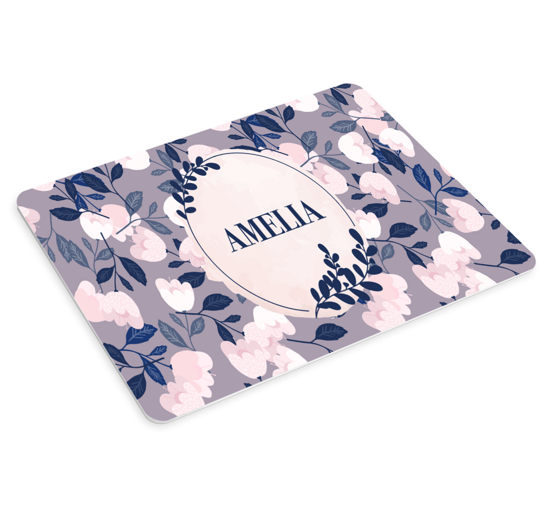 이름이 있는 마우스 패드 개인화된 플로럴 패턴 - TenStickers