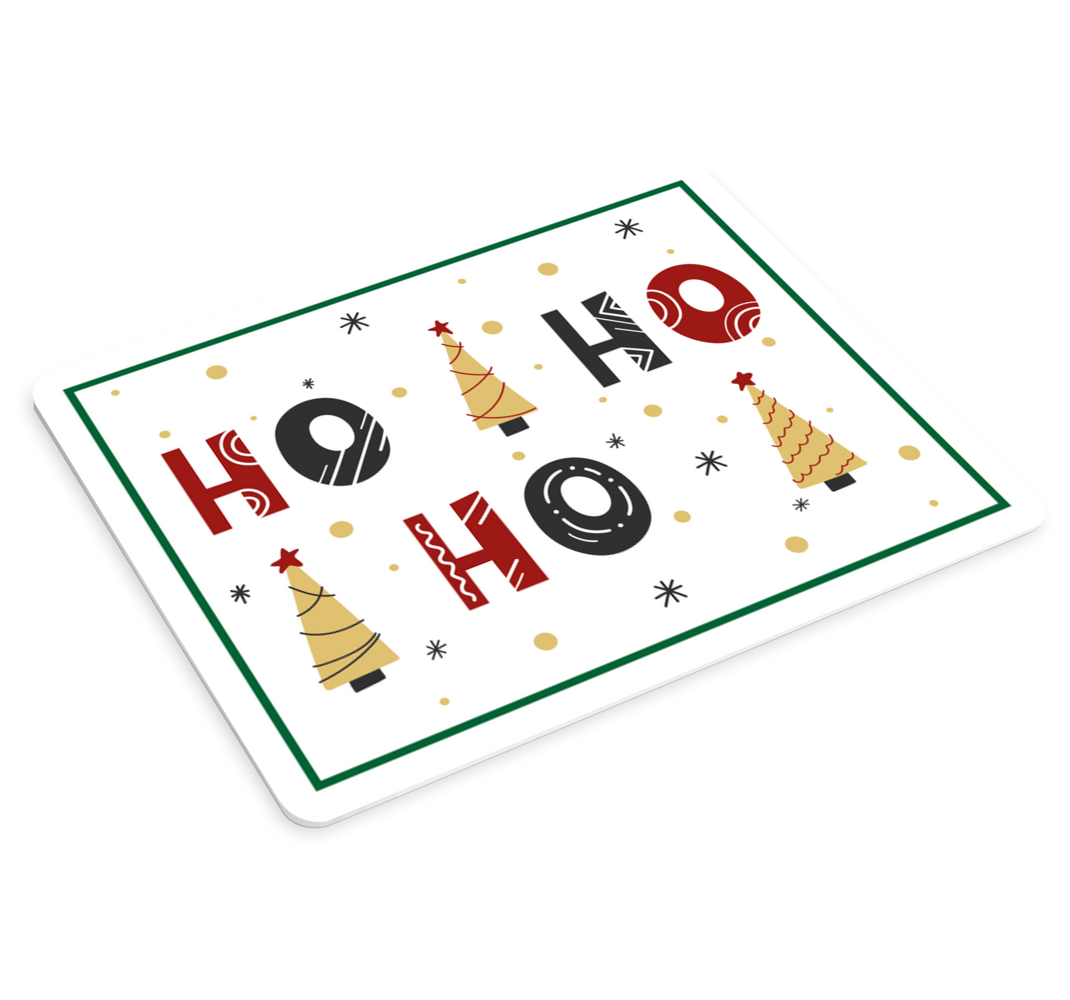 Ho ho ho Christmas text vinyl mousepad - TenStickers