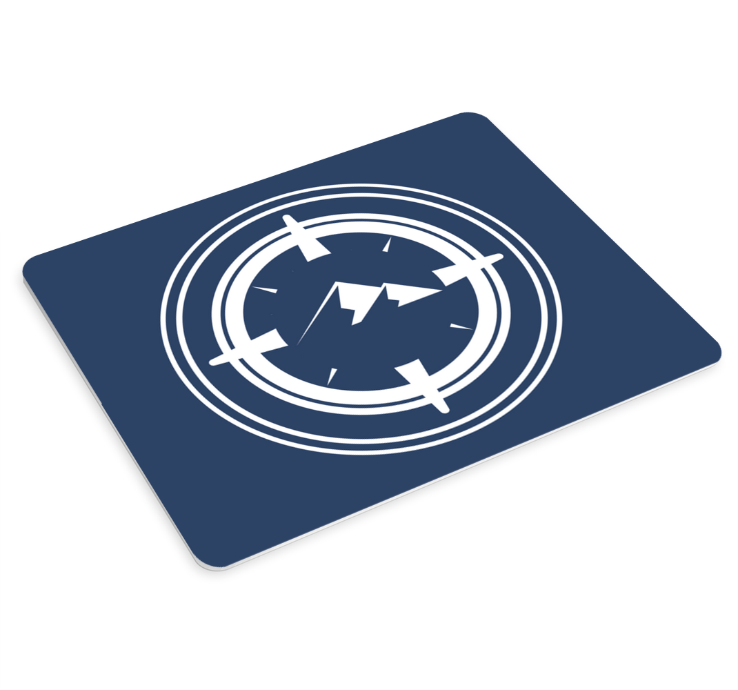Tapetes de rato originais Bússola redonda com montanhas - TenStickers