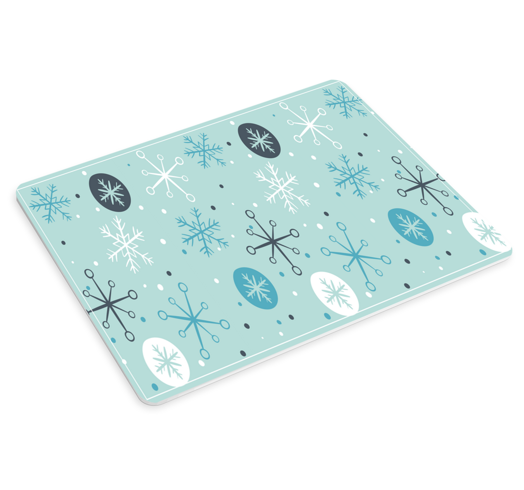 Mėlynos ir baltos snaigės kalėdų pelės kilimėlis - „Tenstickers“