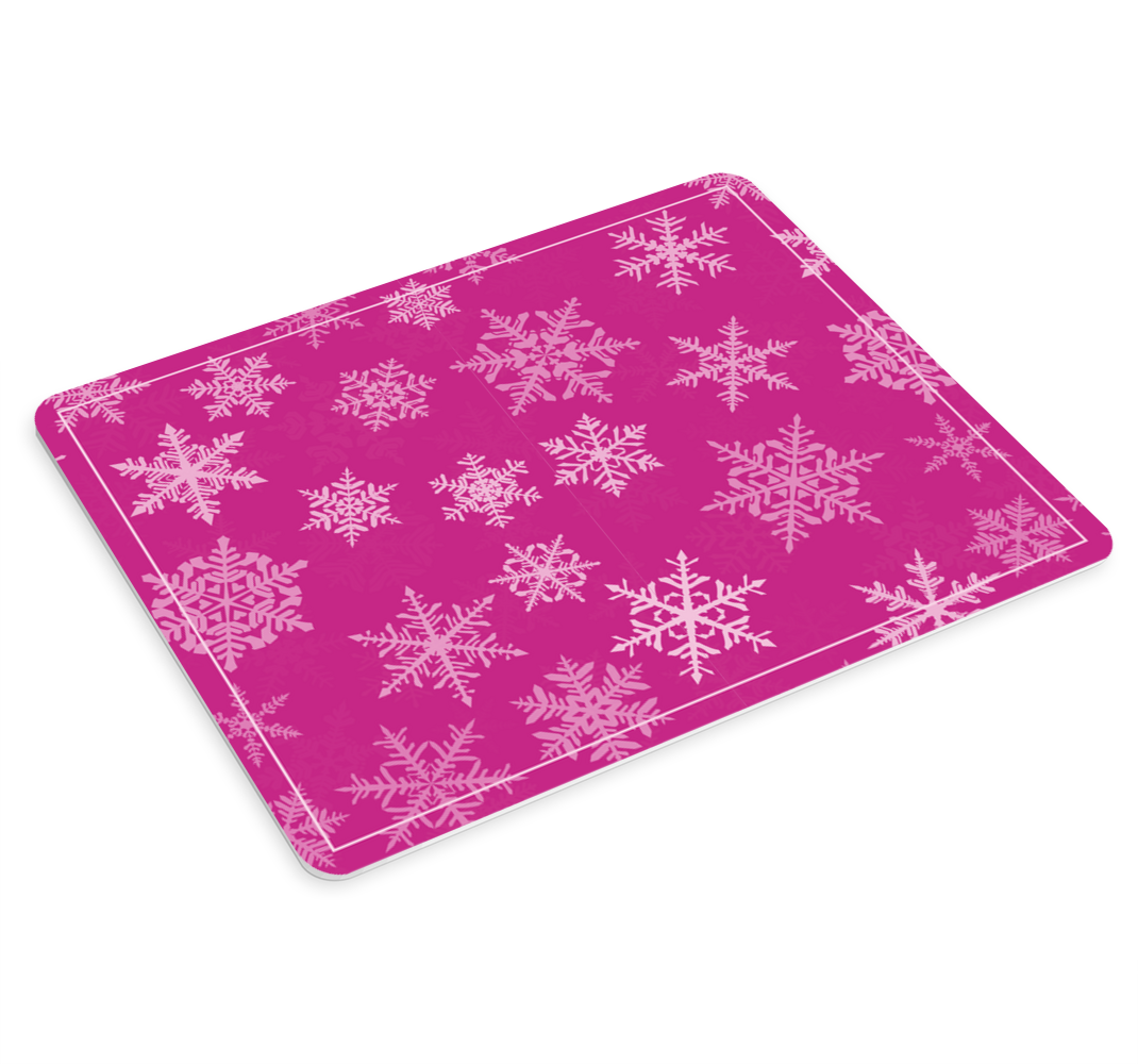 Flocos de neve rosa padrão de natal tapete de rato - TenStickers