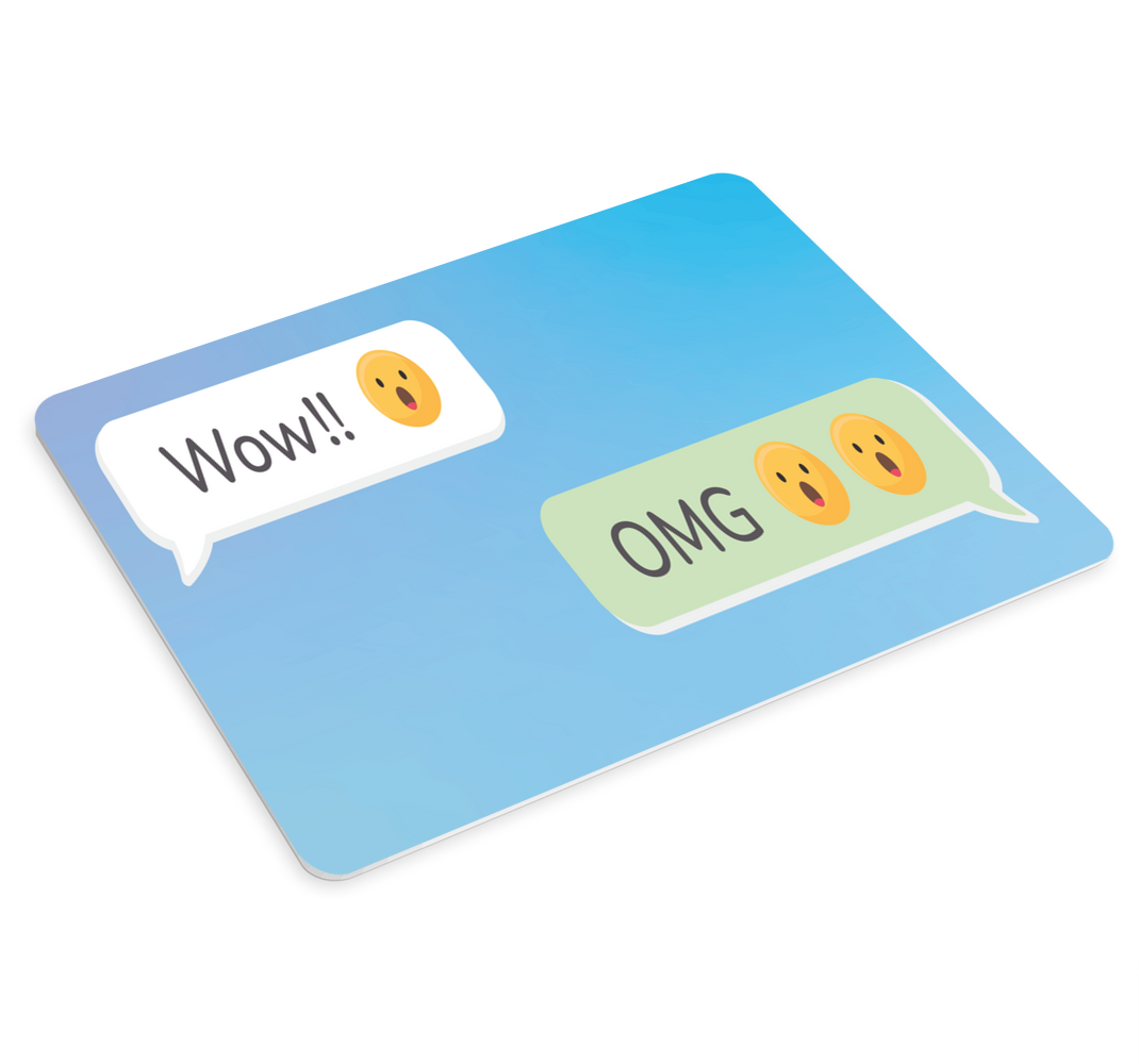 Overrasket emoji ansikt flere musematter - Tenstickers