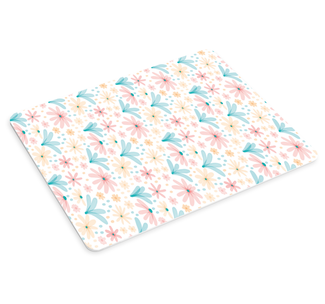 パステルカラーの花柄オリジナルマウスパッド - TENSTICKERS