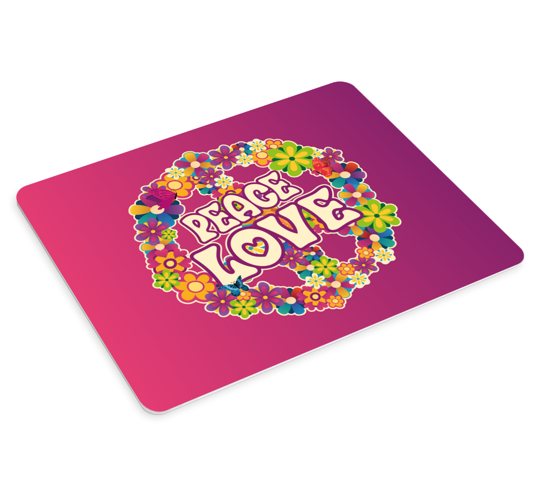 ειρήνη αγάπη, και πεταλούδες πρωτότυπο mouse pad - TenStickers