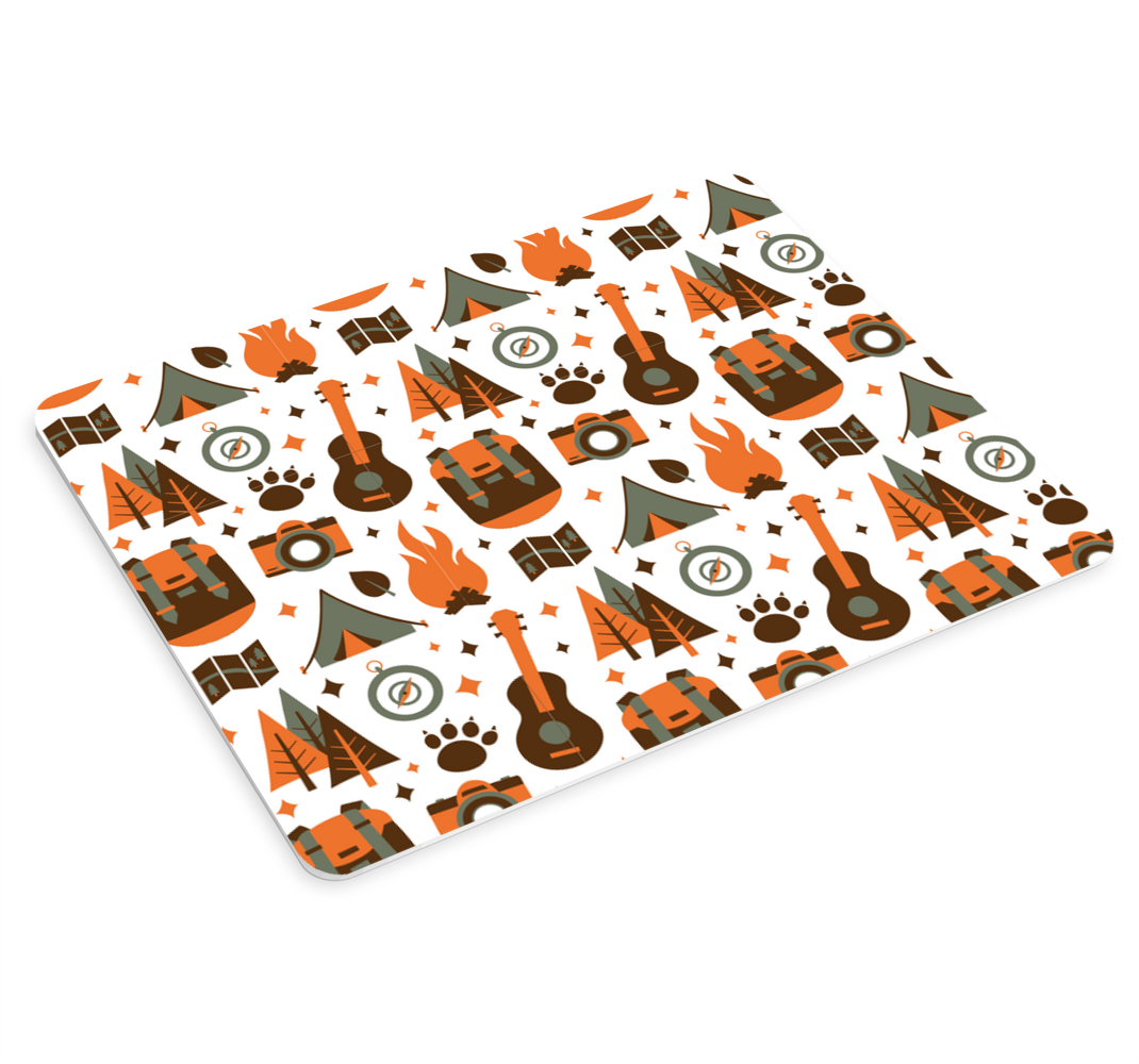 Mouse pad original iconos de aventura en camping - TenVinilo