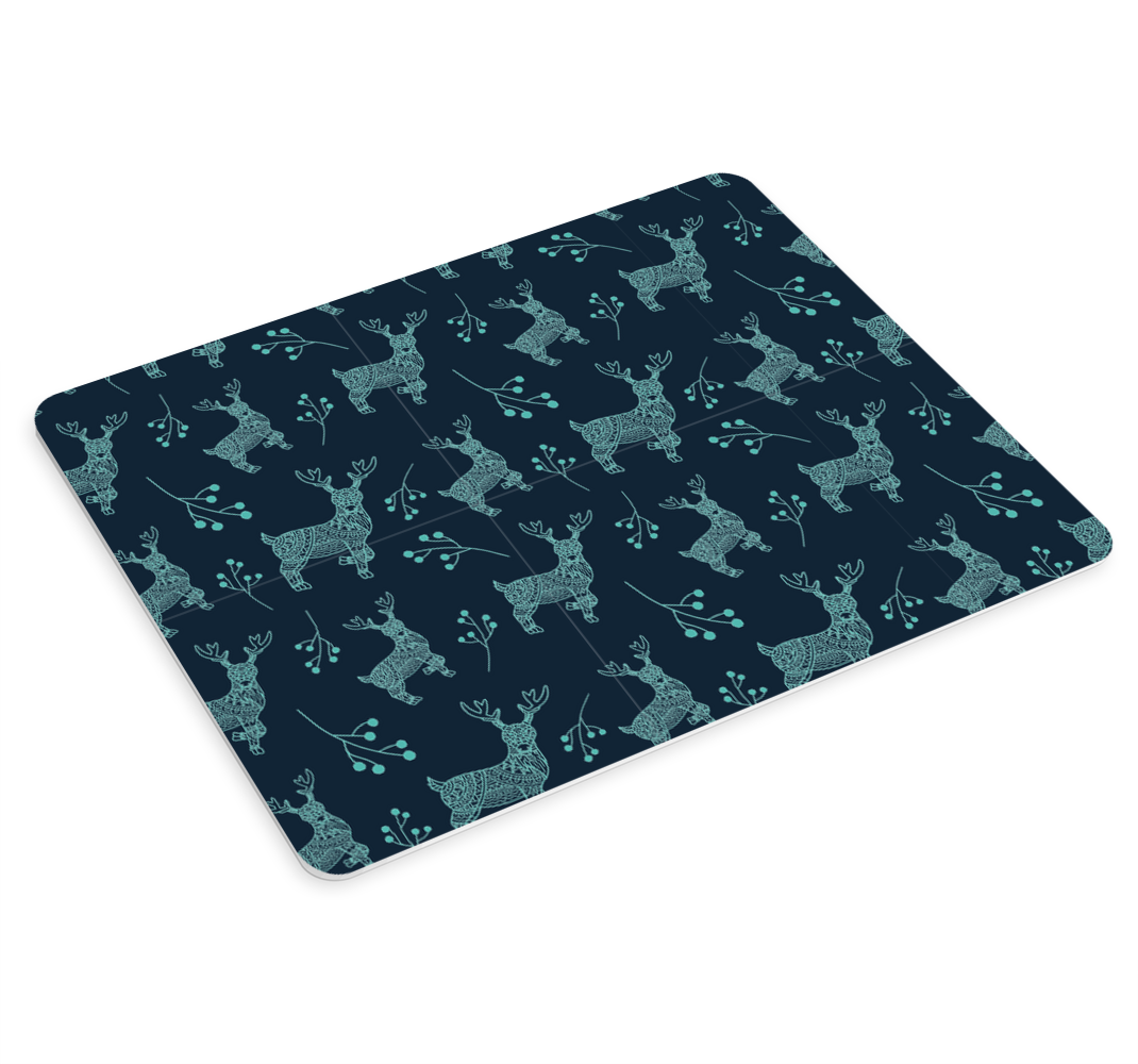 Tapis de souris motif Renne fait main tons bleus - TenStickers