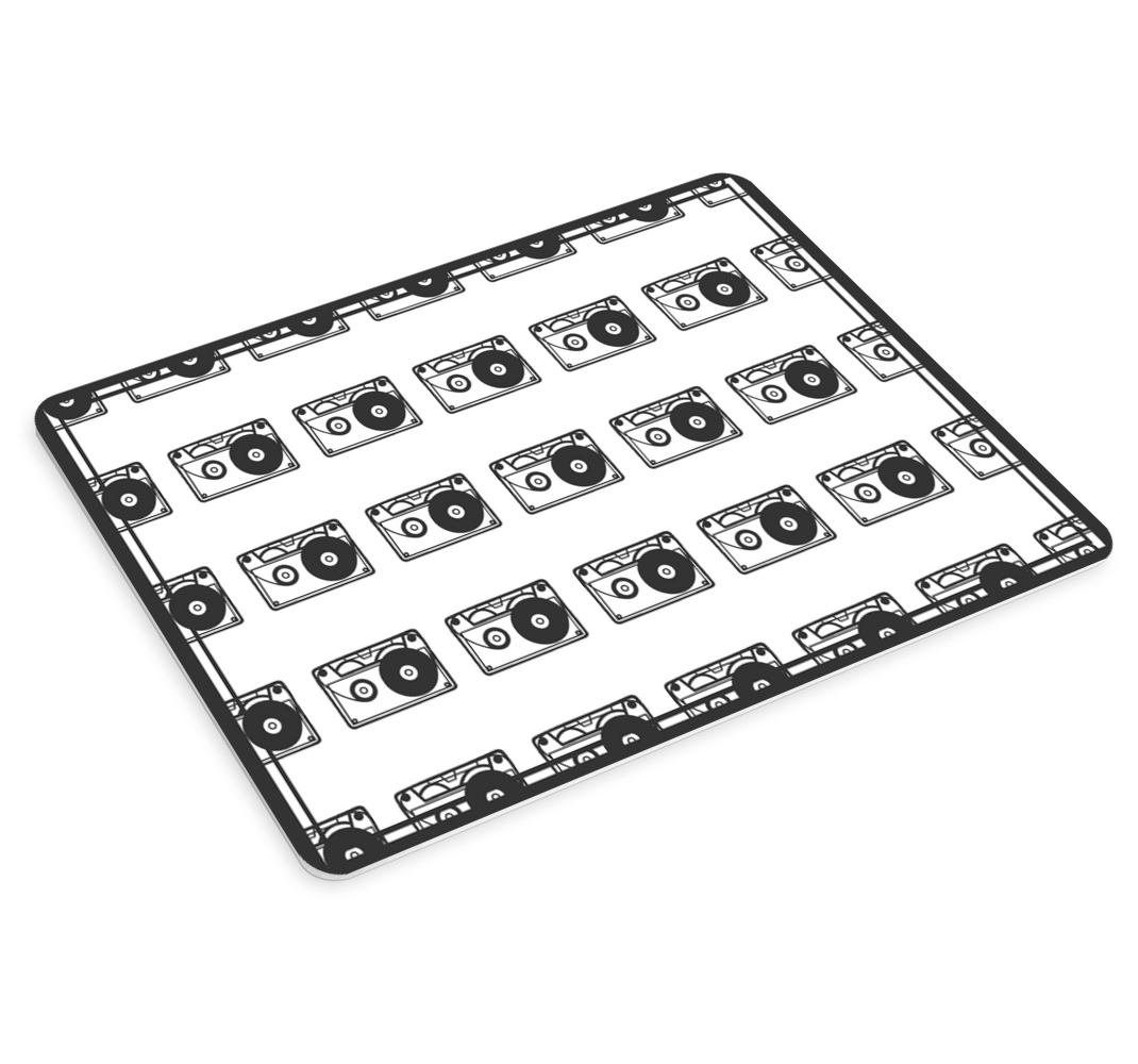 Mustavalkoinen 80 -luvun kasetti Alkuperäinen hiirimatto - Tenstickers