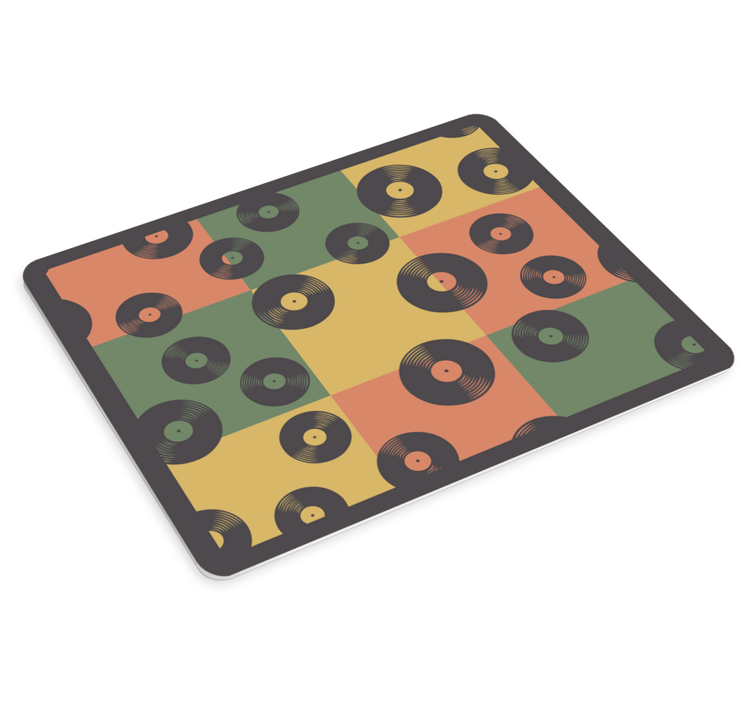 Színes bakelitlemez retro mintás egérpad - TenStickers