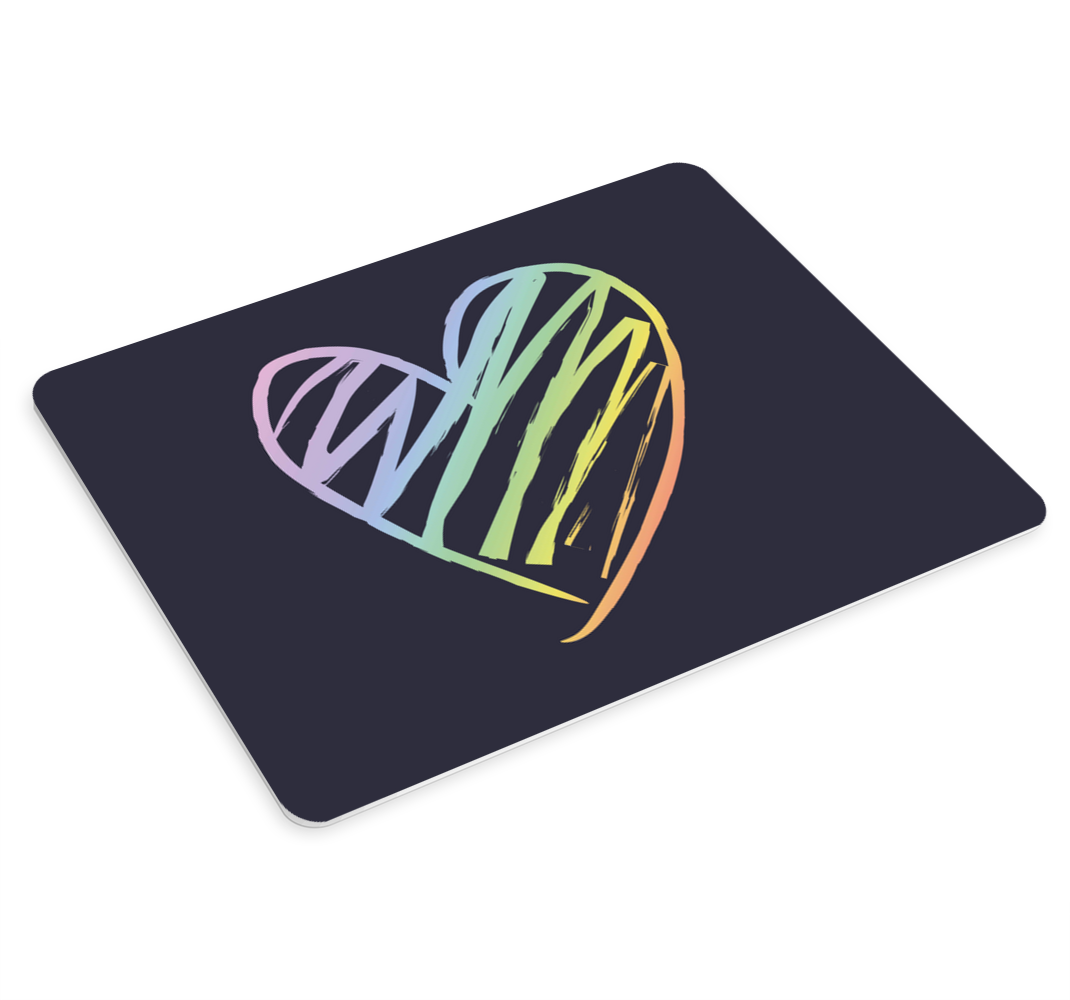 Originali vaivorykštės holografinė širdis pelės kilimėlis - „Tenstickers“