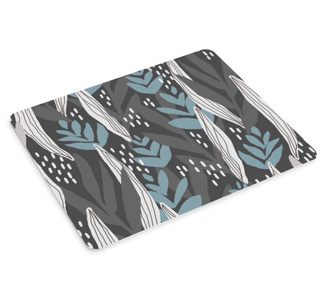 Gėlėtas pilkas akvarelis originalus pelės kilimėlis - „Tenstickers“