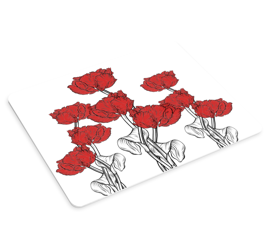 Oryginalna podkładka pod mysz bukiet czerwonych tulipanów - TenStickers