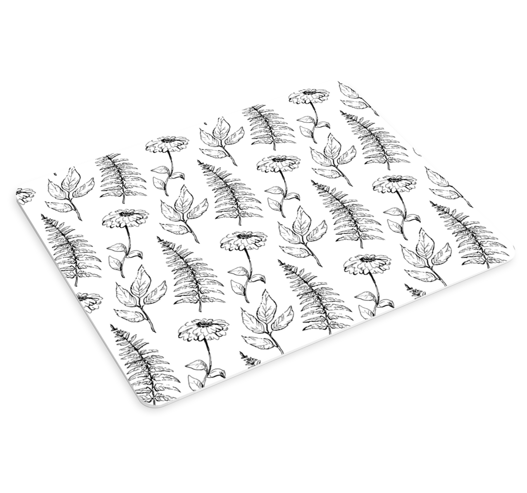 Mouse pad patterns floral sketches design - TenStickers
