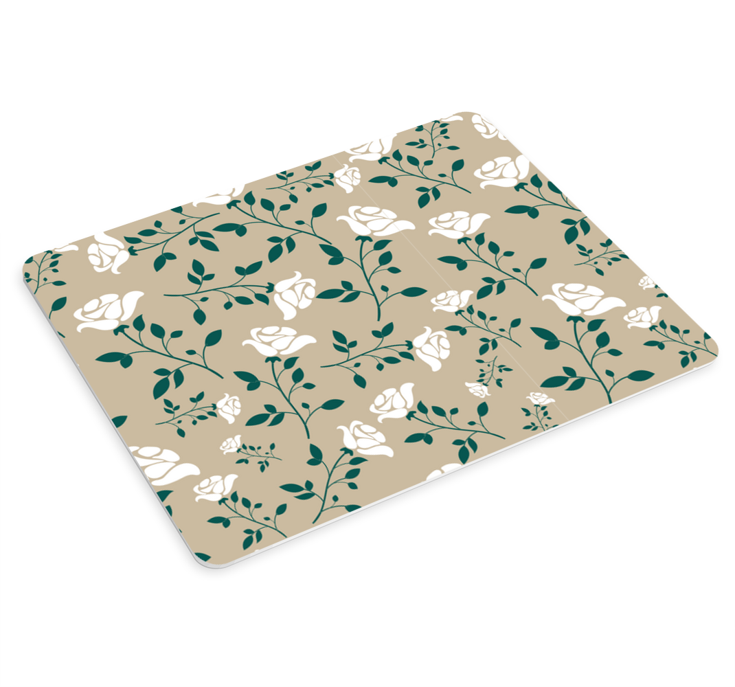 Bijela vintage ruža uzorak originalni podloga za miš - TenStickers