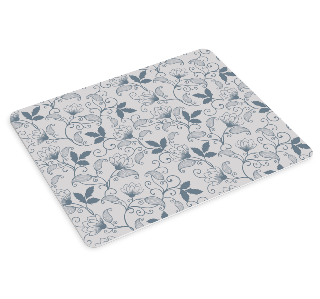 Floral blue Hamptons pattern mouse mat - TenStickers