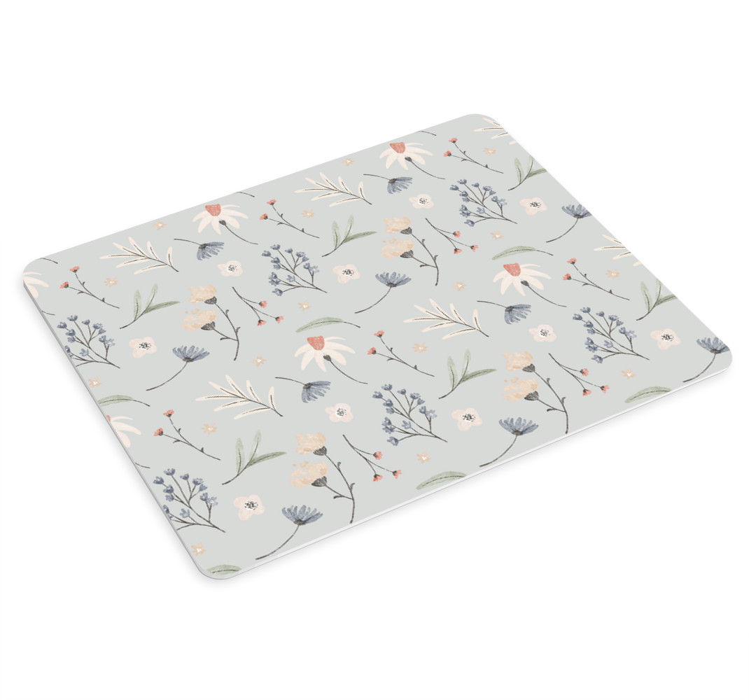 ποντικί χαλάκι μοτίβο γκρι floral hamptons - TenStickers