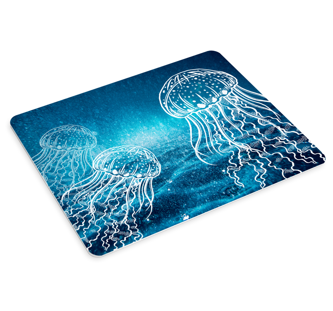 μπλε και άσπρη μέδουσα θαλάσσια πλάσματα ποντικιού - TenStickers